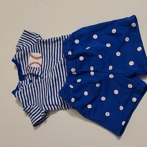 Little me 6 month baseball outfit